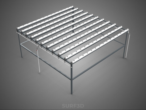 CHANNEL NFT GROW RACK PVC SETUP SOIL-LESS HYDROPONIC FARM PLANT 3D Model