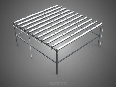 CHANNEL NFT GROW RACK PVC SETUP SOIL-LESS HYDROPONIC FARM PLANT 3D Model