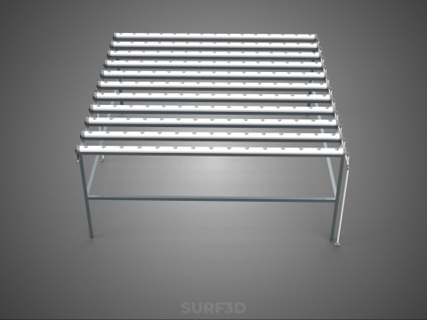 CHANNEL NFT GROW RACK PVC SETUP SOIL-LESS HYDROPONIC FARM PLANT 3D Model