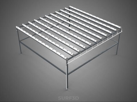 CHANNEL NFT GROW RACK PVC SETUP SOIL-LESS HYDROPONIC FARM PLANT 3D Model