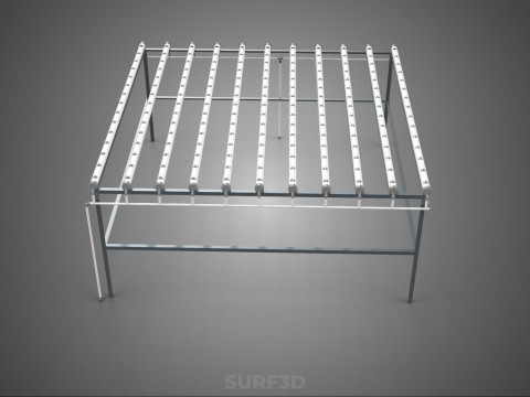 CHANNEL NFT GROW RACK PVC SETUP SOIL-LESS HYDROPONIC FARM PLANT 3D Model