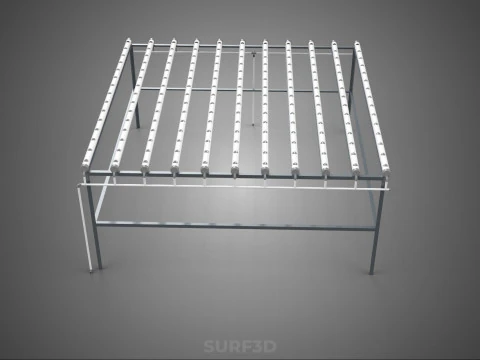 CHANNEL NFT GROW RACK PVC SETUP SOIL-LESS HYDROPONIC FARM PLANT 3D Model