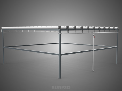 CHANNEL NFT GROW RACK PVC SETUP SOIL-LESS HYDROPONIC FARM PLANT 3D Model