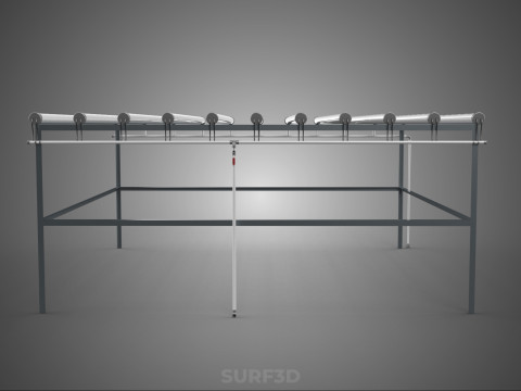 CHANNEL NFT GROW RACK PVC SETUP SOIL-LESS HYDROPONIC FARM PLANT 3D Model