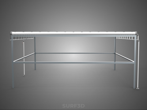 CHANNEL NFT GROW RACK PVC SETUP SOIL-LESS HYDROPONIC FARM PLANT 3D Model