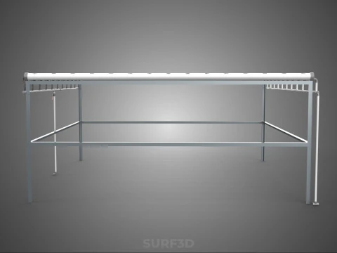 CHANNEL NFT GROW RACK PVC SETUP SOIL-LESS HYDROPONIC FARM PLANT 3D Model