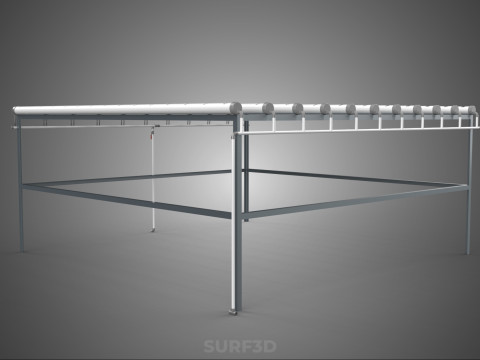 CHANNEL NFT GROW RACK PVC SETUP SOIL-LESS HYDROPONIC FARM PLANT 3D Model