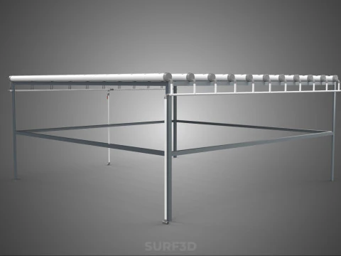 CHANNEL NFT GROW RACK PVC SETUP SOIL-LESS HYDROPONIC FARM PLANT 3D Model