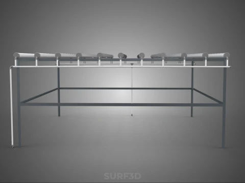 CHANNEL NFT GROW RACK PVC SETUP SOIL-LESS HYDROPONIC FARM PLANT 3D Model