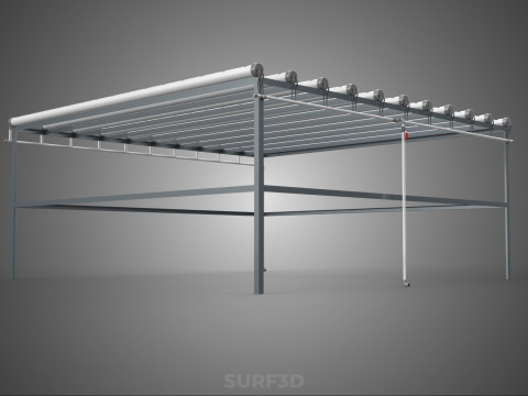 CHANNEL NFT GROW RACK PVC SETUP SOIL-LESS HYDROPONIC FARM PLANT 3D Model