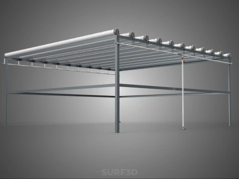 CHANNEL NFT GROW RACK PVC SETUP SOIL-LESS HYDROPONIC FARM PLANT 3D Model
