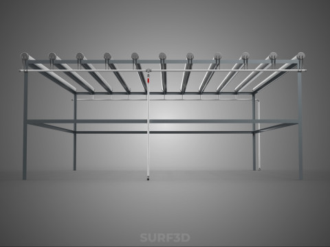 CHANNEL NFT GROW RACK PVC SETUP SOIL-LESS HYDROPONIC FARM PLANT 3D Model