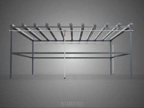 CHANNEL NFT GROW RACK PVC SETUP SOIL-LESS HYDROPONIC FARM PLANT 3D Model