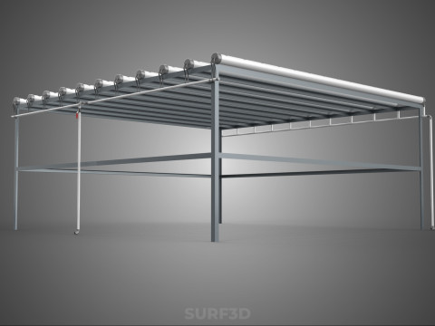 CHANNEL NFT GROW RACK PVC SETUP SOIL-LESS HYDROPONIC FARM PLANT 3D Model
