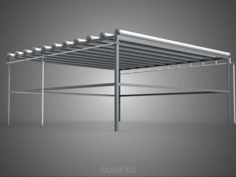 CHANNEL NFT GROW RACK PVC SETUP SOIL-LESS HYDROPONIC FARM PLANT 3D Model
