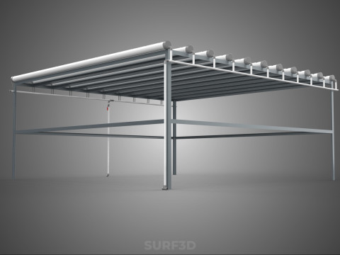 CHANNEL NFT GROW RACK PVC SETUP SOIL-LESS HYDROPONIC FARM PLANT 3D Model
