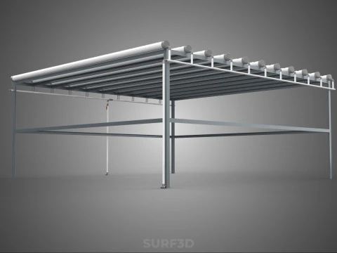 CHANNEL NFT GROW RACK PVC SETUP SOIL-LESS HYDROPONIC FARM PLANT 3D Model