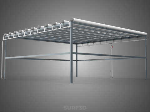 CHANNEL NFT GROW RACK PVC SETUP SOIL-LESS HYDROPONIC FARM PLANT 3D Model