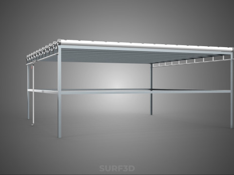 CHANNEL NFT GROW RACK PVC SETUP SOIL-LESS HYDROPONIC FARM PLANT 3D Model