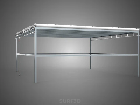CHANNEL NFT GROW RACK PVC SETUP SOIL-LESS HYDROPONIC FARM PLANT 3D Model