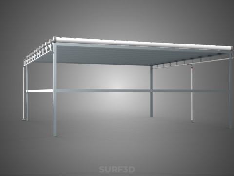 CHANNEL NFT GROW RACK PVC SETUP SOIL-LESS HYDROPONIC FARM PLANT 3D Model