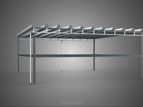 CHANNEL NFT GROW RACK PVC SETUP SOIL-LESS HYDROPONIC FARM PLANT 3D Model