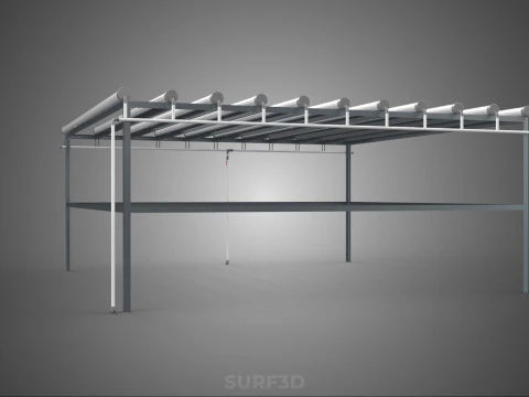 CHANNEL NFT GROW RACK PVC SETUP SOIL-LESS HYDROPONIC FARM PLANT 3D Model