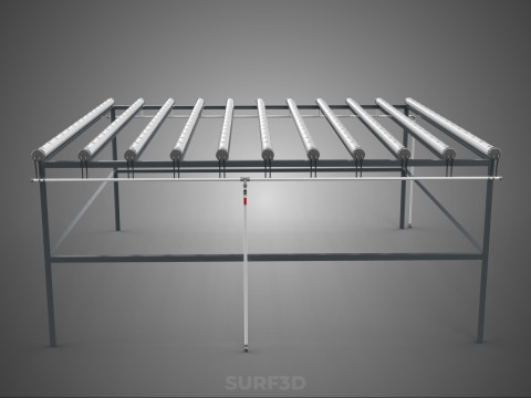 CHANNEL NFT GROW RACK PVC SETUP SOIL-LESS HYDROPONIC FARM PLANT 3D Model