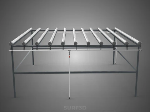 CHANNEL NFT GROW RACK PVC SETUP SOIL-LESS HYDROPONIC FARM PLANT 3D Model
