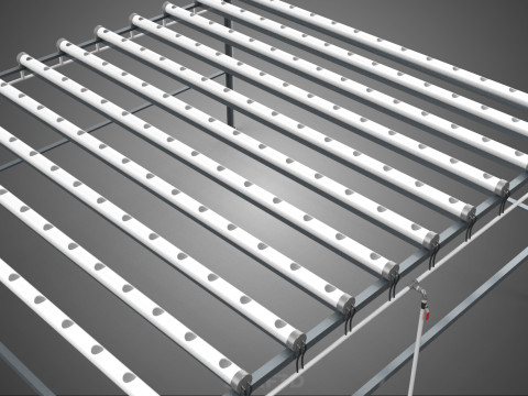 CHANNEL NFT GROW RACK PVC SETUP SOIL-LESS HYDROPONIC FARM PLANT 3D Model