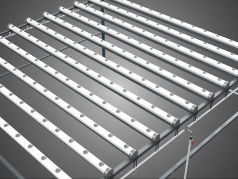 CHANNEL NFT GROW RACK PVC SETUP SOIL-LESS HYDROPONIC FARM PLANT 3D Model