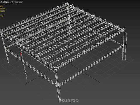 CHANNEL NFT GROW RACK PVC SETUP SOIL-LESS HYDROPONIC FARM PLANT 3D Model