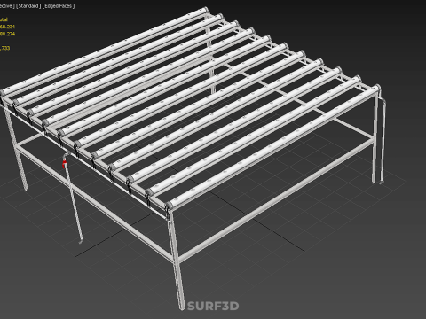 CHANNEL NFT GROW RACK PVC SETUP SOIL-LESS HYDROPONIC FARM PLANT 3D Model