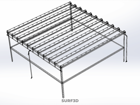 CHANNEL NFT GROW RACK PVC SETUP SOIL-LESS HYDROPONIC FARM PLANT 3D Model