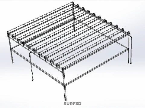 CHANNEL NFT GROW RACK PVC SETUP SOIL-LESS HYDROPONIC FARM PLANT 3D Model