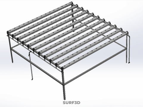 CHANNEL NFT GROW RACK PVC SETUP SOIL-LESS HYDROPONIC FARM PLANT 3D Model