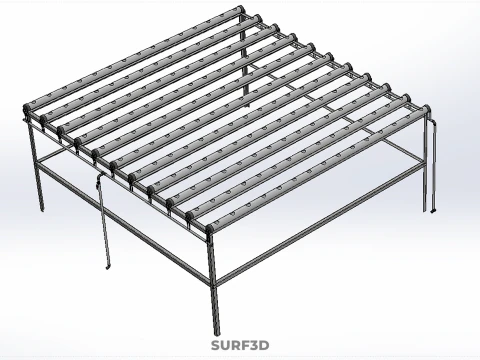 CHANNEL NFT GROW RACK PVC SETUP SOIL-LESS HYDROPONIC FARM PLANT 3D Model