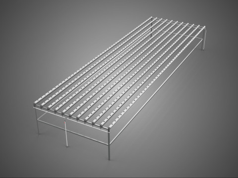 RACK HIDROPONIK SKALA INDUSTRI SISTEM NFT ARRAY KEBUN PERTANIAN Model 3D