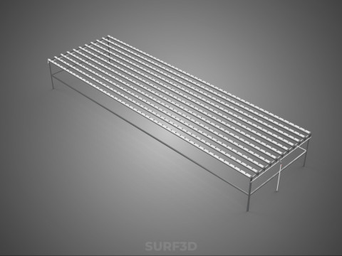 INDUSTRIAL SCALE HYDROPONIC RACK NFT SYSTEM ARRAY GARDEN FARMING 3D Model
