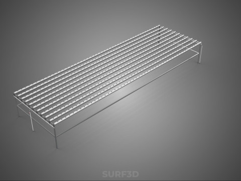 INDUSTRIAL SCALE HYDROPONIC RACK NFT SYSTEM ARRAY GARDEN FARMING 3D Model