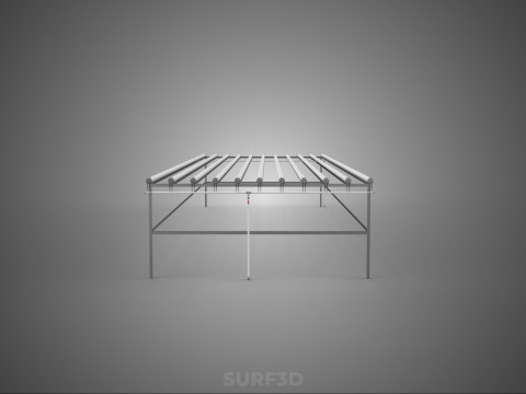 INDUSTRIAL SCALE HYDROPONIC RACK NFT SYSTEM ARRAY GARDEN FARMING 3D Model