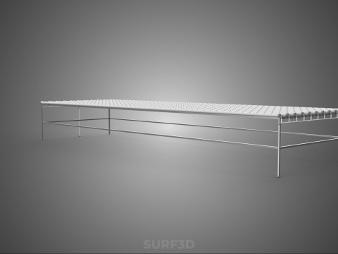 INDUSTRIAL SCALE HYDROPONIC RACK NFT SYSTEM ARRAY GARDEN FARMING 3D Model