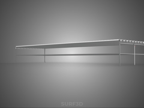 INDUSTRIAL SCALE HYDROPONIC RACK NFT SYSTEM ARRAY GARDEN FARMING 3D Model