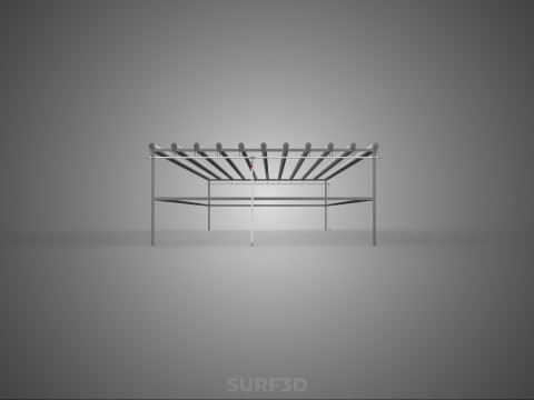 INDUSTRIAL SCALE HYDROPONIC RACK NFT SYSTEM ARRAY GARDEN FARMING 3D Model