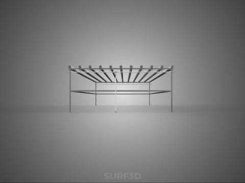 INDUSTRIAL SCALE HYDROPONIC RACK NFT SYSTEM ARRAY GARDEN FARMING 3D Model