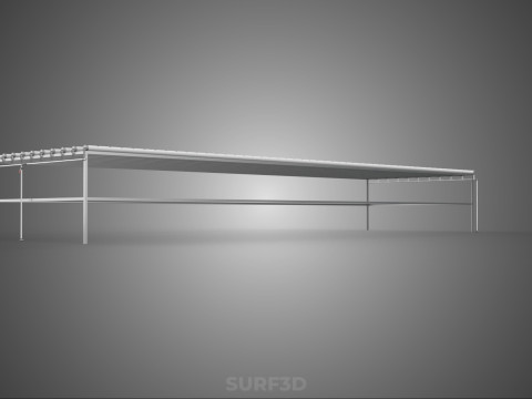 INDUSTRIAL SCALE HYDROPONIC RACK NFT SYSTEM ARRAY GARDEN FARMING 3D Model