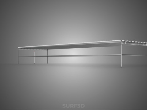 INDUSTRIAL SCALE HYDROPONIC RACK NFT SYSTEM ARRAY GARDEN FARMING 3D Model