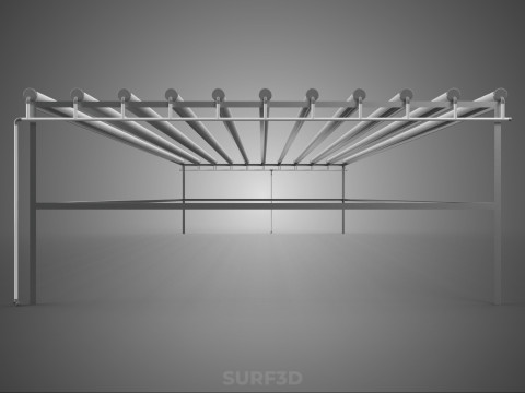 INDUSTRIAL SCALE HYDROPONIC RACK NFT SYSTEM ARRAY GARDEN FARMING 3D Model