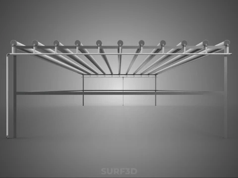 INDUSTRIAL SCALE HYDROPONIC RACK NFT SYSTEM ARRAY GARDEN FARMING 3D Model