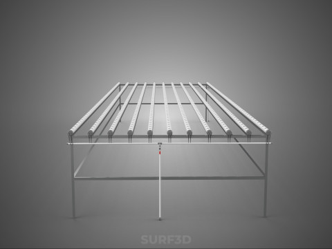 INDUSTRIAL SCALE HYDROPONIC RACK NFT SYSTEM ARRAY GARDEN FARMING 3D Model